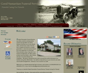 goodsamaritanbooker.com: Good Samaritan Funeral Service : Booker, Texas (TX)
Good Samaritan Funeral Service : Friends Caring For Friends