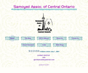 ontariosamoyedclub.com: Samoyed Assoc. of Central Ontario
Welcome to the Samoyed Association of Central Ontario website