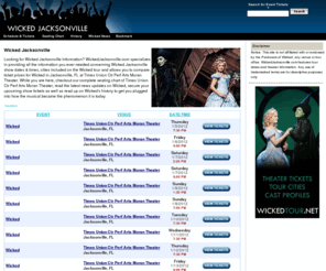 wickedjacksonville.com: Wicked Jacksonville - Showtimes & Wicked Tickets
Wicked Jacksonville - Wicked tickets, Moran showtimes & Wicked in Jacksonville.