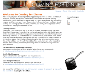 comingfordinner.com: Coming for Dinner
 Coming for Dinner - recipes to entertain with