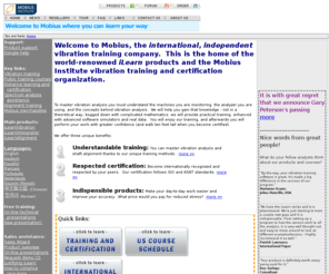 oldmobius.com: Master vibration analysis and shaft alignment with vibration training and alignment training
Vibration analysis training classes and certification, vibration training computer-based reference systems, and shaft-alignment computer-based training