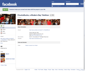 chuckbucks.com: Incompatible Browser | Facebook
 Facebook is a social utility that connects people with friends and others who work, study and live around them. People use Facebook to keep up with friends, upload an unlimited number of photos, post links and videos, and learn more about the people they meet.