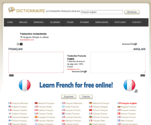 dictionnaire-francais.net: Dictionnaire français anglais en ligne | Traducteur français anglais | Francais - Anglais
Dictionnaire français en ligne gratuit