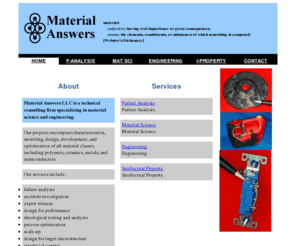 materialanswers.com: MaterialAnswers.com: Materials Science and Engineering Expert Consulting
MaterialAnswers.com Home Page.