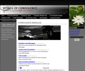 Condolencewords.com: Collection of Condolence Message and Sympathy Messages