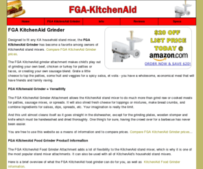 fga-kitchenaid.com: FGA KitchenAid - FGA KitchenAid Grinder - Compare US Prices
FGA KitchenAid Grinder, US product information and spec. Compare KitchenAid FGA 
 US prices at a glance. FGA reviews.