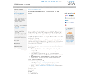 gea-lyophil.com: Pharmaceutical Freeze Drying - Lyophilization from GEA Lyophil
55 years of lyophilization experience in development, engineering and manufacturing and more than 1000 freeze dryers and automated (un)loading systems in production globally.