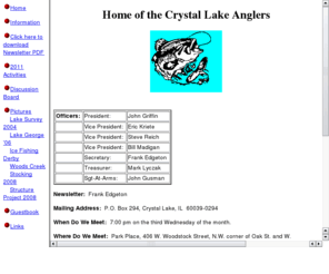 crystallakeanglers.org: Crystal Lake Anglers
Crystal Lake Anglers