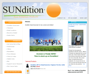 sundition.net: Scalp Sunscreen - Sundition sun protection for your entire head and body!
Sundition scalp sunscreen sunblock provides UV sun protection for your sensitive scalp.  Great for thinning hair!
