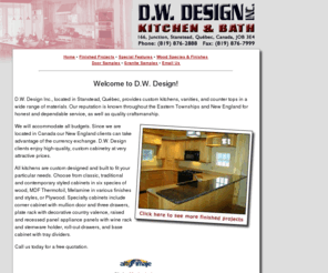 dwkitchendesign.com: D.W. Design - Kitchen and bath design and installation
D.W. Design specializes in affordable quality kitchen and bath design, sales, and installation througout New England and Quebec.