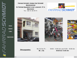 fahrrad-schmidt.com: Fahrrad Schmidt | Inh. Karl Schmidt | Service, Reparatur und Verkauf von Fahrrädern in Mannheim
