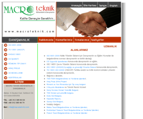 macroteknik.com: Macro Teknik Danışmanlık ISO 9001 Belgesi, OHSAS 18001, HACCP, CE işareti, TSE-K, ARAÇ PROJE
MacroTeknik Mühendislik ve Danışmanlık Şirketi; ISO, OHSAS, ISO 22000, CE işareti, CE, 3 Boyutlu Modelleme, Araç Proje Çizimi 