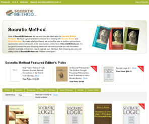 socraticmethod.com: Socratic Method | Socratic Books | Greek Socrates | SocraticMethod.com

				Here at SocraticMethod.comÂ we are your one stop destination for Socratic Method Products. We have a great selection to choose from, starting with Socratic Books and Greek Socrates. No matter what your needs are you will be able to find the right products, accessories, colors and brands at the lowest prices online here at SocraticM