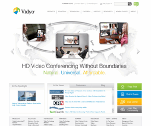 vidyoone.com: Video Conferencing | Video Teleconferencing  | Personal Telepresence Systems | Vidyo
 Vidyo - business video conferencing systems and software. Multipoint HD video communications from the conference room to the desktop over converged IP networks. PC video conferencing with H.264 scalable video coding.