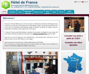 hotel-france-chaumont.com: Hôtel de France, 25 rue Toupot de Béveaux 52000 Chaumont
Notre hôtel idéalement situé au coeur de la ville, à côté des commerces et du centre d'affaires vous accueille dans un cadre confortable et chaleureux. Son restaurant vous invite à la gourmandise en...