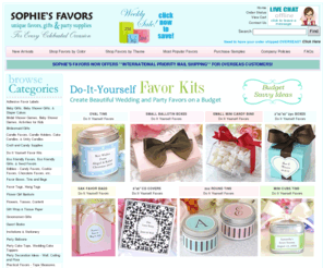 sophiesfavors.com: Sophie's Favors - Unique Wedding Favor Ideas, Baby Shower Favors, Bridal Shower Decorations, and Bridesmaid Gifts
Sophie's Favors offers a distinctive collection of Unique Wedding Favors, Baby Shower Favors, Bridal Shower Decorations, and Bridesmaid Gifts, that includes party favor ideas and wedding supplies for a variety of wedding themes and occasions. 