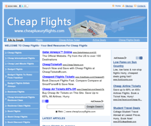 cheapluxuryflights.com: Useful web resources about cheap flights, luxury flights and budget flights
Please check back often to find useful resources about business flights, luxury flights and book flights