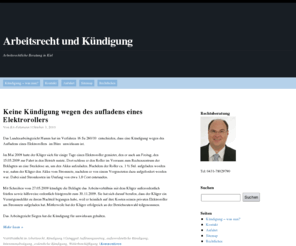 kuendigung-und-arbeitsrecht.de: Kündigung im Arbeitsrecht
Webseite des Rechtsanwalts Felsmann aus Kiel rund um die Themen Arbeitsrecht und Kündigungen.