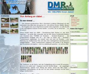 d-mr.eu: DMR - Dienstleistung Maik Richter
Baudienstleistungen jeglicher Art!  Abriss - Sanierung - Gartenbau - Baumaschinenverleih - Baustoffe - Baudienstleistungen