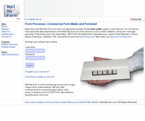 mailmyform.com: Form Processor, Commercial Form Mailer and Formmail
Advanced remotely hosted Form Mail for free