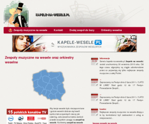 kapele-na-wesele.pl: Zespoły muzyczne na wesele - Zespół na wesele - Kapele na wesele - Orkiestry weselne
