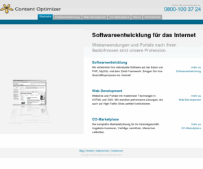 contentoptimizer.com: Content Optimizer GmbH - Softwareentwicklung - Websoftware, Webanwendungen, CO-Marketplace
