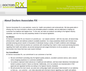 doctorsassociatesrx.com: Doctors Associates RX - A service for relief
Doctors Associates Rx produces high quality supplements to help individual live a better life.