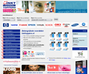 inkttoppers.nl: Inkt patronen, inktcartridge en tonercartridge, foto fine-art printer papier - www.inkttoppers.nl
www.inkttoppers.nl biedt een uitgebreid gamma printer supplies: inkt patronen, inktcartridges en tonercartridges van topmerken zoals Canon, HP, Epson e.a.,  alsook foto fine-art printer papier van hoogstaande kwaliteit.