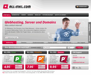 all-incl.com: Domains, Webspace, Domain Webhosting, Server-Hosting Provider ALL-INKL
Führender Webhost & Provider für Domains, Homepage-Webspace (Domain-Webhosting) & Server (Server-Hosting, Managed Server). ALL-INKL - für Retail & Reseller!