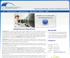 123edgardirect.com: EDGAR Electronic Filing Services
Edgar Filing Services for SEC Filing by 123 Edgar Direct