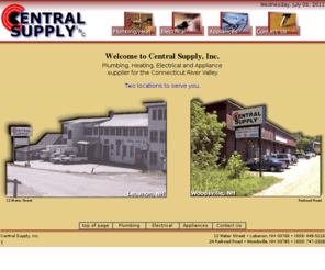 centralsupplyinc.com: Welcome to Central Supply, Inc.
Plumbing, Heating, Electrical Supplies and Major Appliances servicing Lebanon, NH, Woodsville, NH surrounding areas.