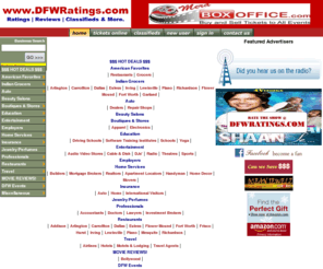 discountprogrammers.com: DFWRatings.com - Dallas Indian Community Portal | Ratings | Reviews | Classifieds | HotDeals
Comprehensive Dallas Indian community portal. Classifieds, Movies, Events, Yellow Pages, Coupons, Recipes, Travel Deals, News, Articles and more