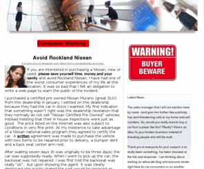 rocklandnissanwarning.com: Avoid Rockland Nissan
Used Nissan Dealer located in Rockland County, Rockland Nissan the Nissan Dealer in the tri-State Area