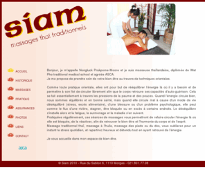 siam-massages.com: Siam, massages thaï à Morges
Massages traditionnels thaï  à Morges, réflexologie thaï . Venez prendre soin de votre bien-être dans l'univers de l'espace Siam.