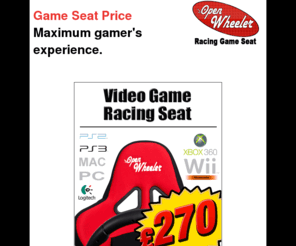 gameseatprice.com: Game Seat Price. Best racing enjoyment.
OpenWheeler game racing seat. Become the World's Best Driver. As per your own chart. True driver's enjoyment.