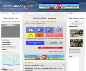 meteo-annecy.com: Meteo-annecy - 1er site météo à 12 jours pour Annecy et la Haute-Savoie - prévisions météo professionnelles et gratuites
Météo-Annecy.com est un site météo professionnel et gratuit spécialement dédié à Annecy. Les prévisions météo à 7 jours sont réalisées par Guillaume Séchet, météorologiste et présentateur sur BFMTV