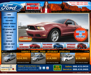 below5000.com: Robert Horne Ford | 1.888.432.0459 | New and Used Car Dealer | Apache Junction, Arizona
Robert Horne Ford located in Apache Junction, Arizona just minutes from Phoenix. We are a full service Ford Car and Truck Dealer including New Fords and Quality Late Model Used Cars, Parts, Service and Accessories.