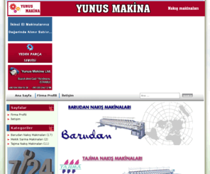 yunusmakina.com: Yunus Makina - Barudan nakış makinaları, Mekik sarma makinaları, Tajima nakış makinaları, Çeşitli nakış makinası istanbul
İstanbulda faaliyet gösteren Yunus makina her tür nakış makina ve yedek parça ihtiyaçlarınızı karşılayacak kapasitededir.