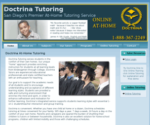 doctrinatutoring.com: Doctrina At-Home Tutoring
Doctrina Tutoring serves students in the comfort of their own homes. Our unique “home” approach provides enriching instruction for students at all learning levels from Kindergarten through College.