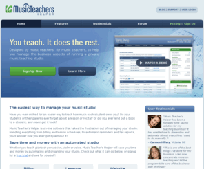 joywhetstone.com: Music Teacher's Helper - Music Teacher Software & Music Teacher Resources
Music Teacher's Helper is the easiest way to manage your private music studio. Track payments, lesson schedules, and send invoices to your students. Your students can login from home to check schedules and even pay you on-line. You teach. It does the rest.