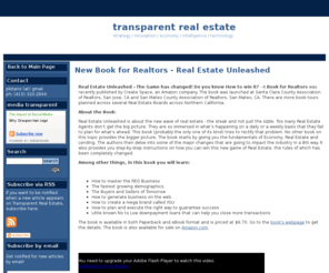 transparentre.com: TRANSPARENT REAL ESTATE
Transparent Real Estate forecasts the future of real estate technology, particularly related to the social media, and industry trends