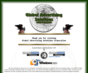 globalcorp.com: Global Advertising Solutions Corporation - Computer Consulting Division
