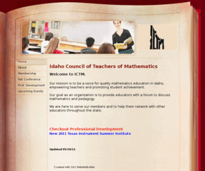 idahoctm.org: Home - Idaho CTM
Idaho Council of Teachers of Mathematics