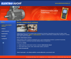 elektromontaze.cz: revize elektrických zařízení  - montáže a opravy elektrických zařízení a hromosvodů | revize elektrických zařízení | ELEKTRO SUCHÝ
revize elektrických zařízení  - montáže a opravy elektrických zařízení a hromosvodů