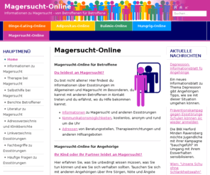 magersucht-online.de: Magersucht-Online | Magersucht-Online
Informationen und Hilfe bei Magersucht (Anorexie, Anorexia nervosa) - Ursachen, Symptome, Therapie