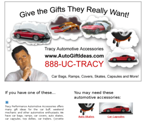 autogiftideas.com: Gift Ideas for Automotive Enthusiasts
Tracy offers many gift ideas for automotive enthusiasts.