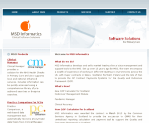 msdinformatics.com: MSD Informatics
MSD Informatics develops and supports market leading clinical data management and support tools to the NHS