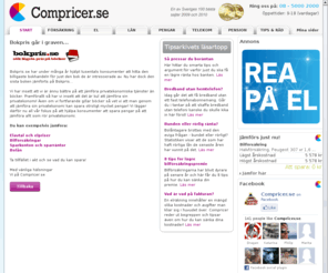 bokpris.com: Bokpris går i graven... - Compricer.se
Vi hjälper dig jämföra & spara pengar på livets tråkiga utgifter - Försäkringar, Elavtal, Lån, Sparkonto, Bredband & Telefoni. Hitta rätt bolag för dig!