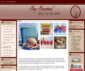 soyscentual.net: Soy Scentual, Natural Soy Wax Candles
Natural Soy Wax Candles. Over 200 Fragrance Choices - soy melts, soy tea lights, soy votives, soy jar and soy container candles. All optimally scented. No Wax Blends!