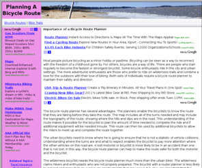 bicyclerouteplanner.com: Bicycle Route Planner
Online bike trip planner for short and long bicycle trips.  Includes bike trails and park routes.